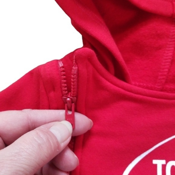 New Lullaby Lane "Too Elfing Cute" Red Hooded Fleece Playsuit Sz. 0-3M - Picture 4 of 10